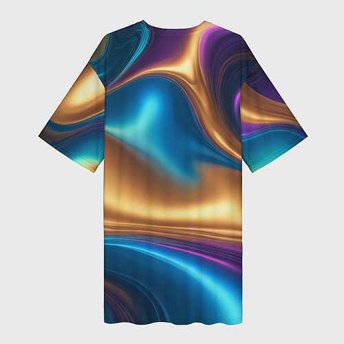 Женская длинная футболка Сплавы разноцветные / 3D-принт – фото 2