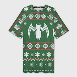 Женская длинная футболка Рождественский свитер Венома