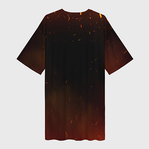 Женская длинная футболка Огонь а не лошадь / 3D-принт – фото 2