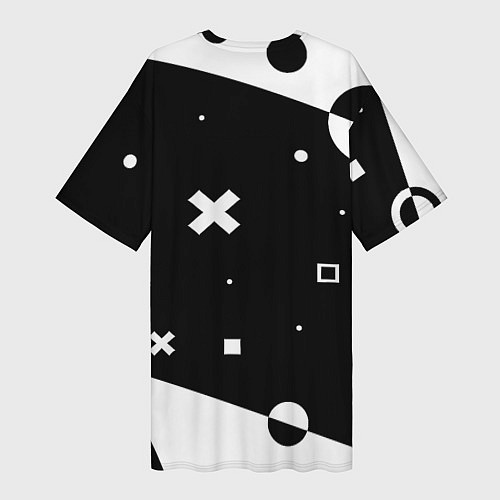 Женская длинная футболка Манчестер сити геометрия блэк / 3D-принт – фото 2