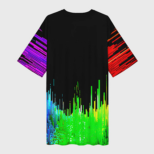 Женская длинная футболка Бавария Мюнхен неон градиент / 3D-принт – фото 2