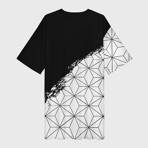 Женская длинная футболка Liverpool краски текстура геометрия / 3D-принт – фото 2