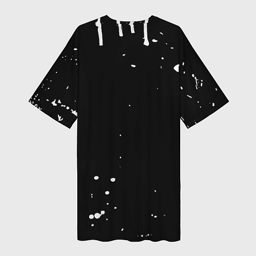 Женская длинная футболка Ювентус белые брызги красок / 3D-принт – фото 2