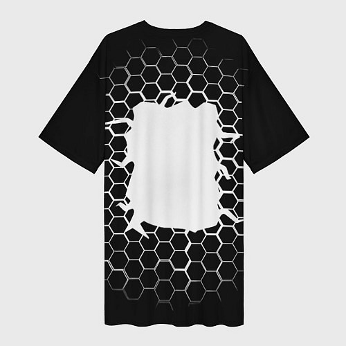 Женская длинная футболка Juventus соты текстура краски / 3D-принт – фото 2