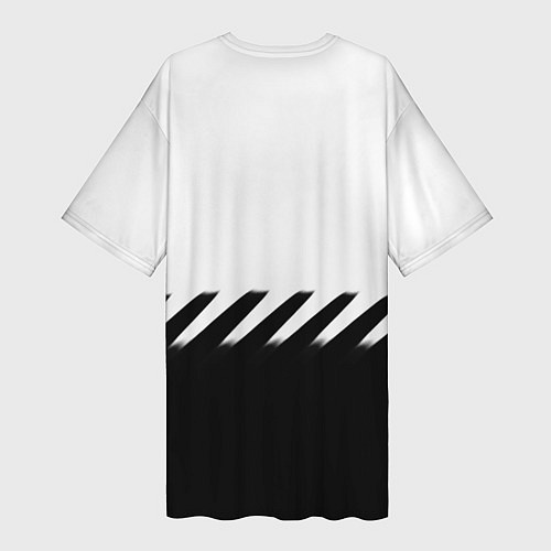 Женская длинная футболка Ювентус полосы геометрия линии / 3D-принт – фото 2