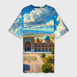 Женская длинная футболка Регистан: величие Самарканда