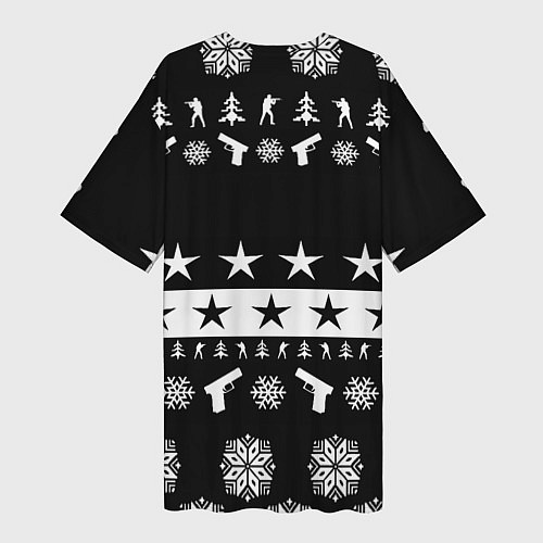 Женская длинная футболка Borussia x counter strike / 3D-принт – фото 2