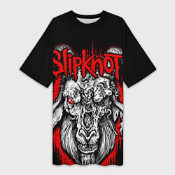 Футболка женская длинная Slipknot, цвет: 3D-принт