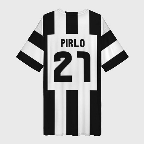 Женская длинная футболка Juventus: Pirlo / 3D-принт – фото 2