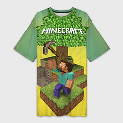 Женская длинная футболка Minecraft Tree