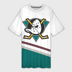 Футболка женская длинная Anaheim Ducks Selanne, цвет: 3D-принт