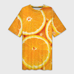 Женская длинная футболка Апельсин