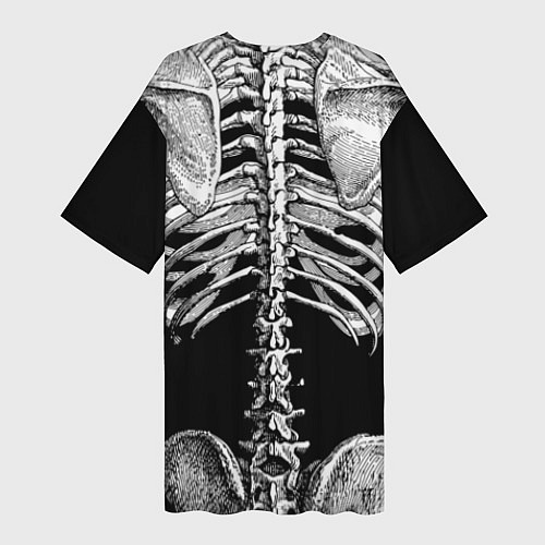 Женская длинная футболка Скелет с сердцем / 3D-принт – фото 2