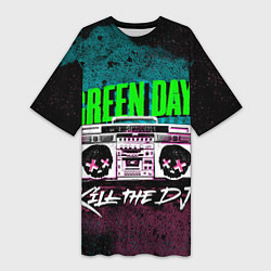 Футболка женская длинная Green Day: Kill the DJ, цвет: 3D-принт