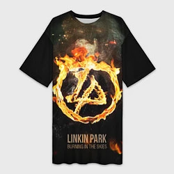 Женская длинная футболка Linkin Park: Burning the skies