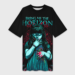 Футболка женская длинная BMTH: Zombie Girl, цвет: 3D-принт