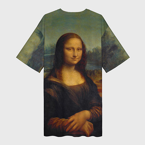 Женская длинная футболка Леонардо да Винчи - Мона Лиза / 3D-принт – фото 2