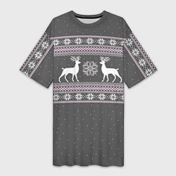 Женская длинная футболка Узор с оленями