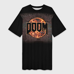 Женская длинная футболка DOOM Fire