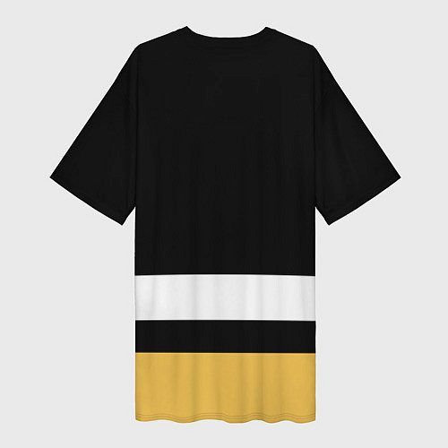 Женская длинная футболка Pittsburgh Penguins: Black / 3D-принт – фото 2
