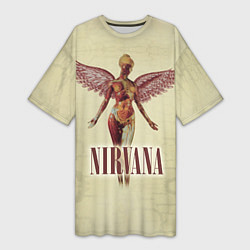 Футболка женская длинная Nirvana Angel, цвет: 3D-принт