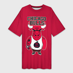 Футболка женская длинная Chicago bulls, цвет: 3D-принт