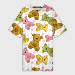 Женская длинная футболка Любимые медвежата