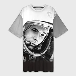 Женская длинная футболка Юрий Гагарин