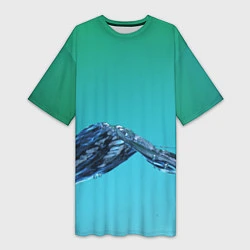 Женская длинная футболка Зеленая вода