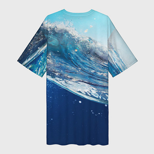 Женская длинная футболка Стихия воды / 3D-принт – фото 2