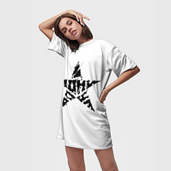 Футболка женская длинная Тони Раут звезда, цвет: 3D-принт — фото 2