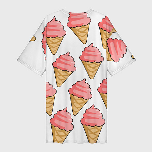 Женская длинная футболка Мороженки / 3D-принт – фото 2