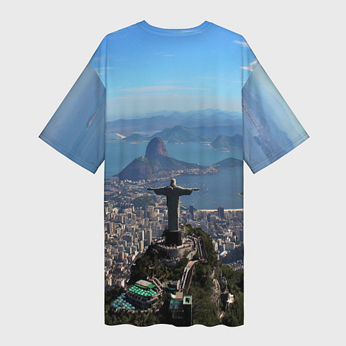 Женская длинная футболка Рио-де-Жанейро / 3D-принт – фото 2