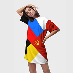 Футболка женская длинная Вечная Россия, цвет: 3D-принт — фото 2