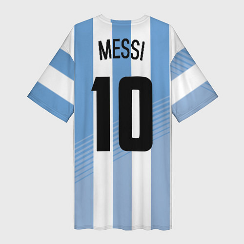 Женская длинная футболка Месси - сборная Аргентины / 3D-принт – фото 2