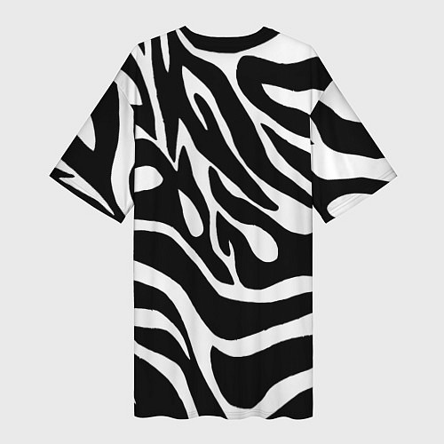 Женская длинная футболка Зебра / 3D-принт – фото 2