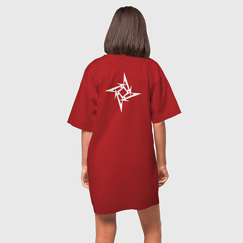 Женская футболка-платье Metallica / Красный – фото 4