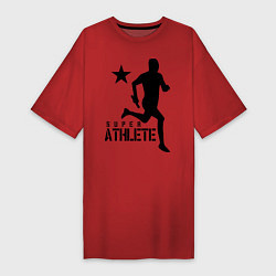 Футболка женская-платье Лёгкая атлетика, цвет: красный