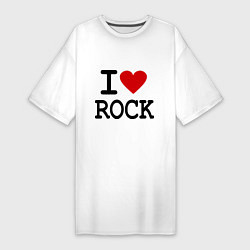 Футболка женская-платье I love Rock, цвет: белый