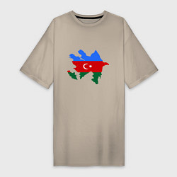 Футболка женская-платье Azerbaijan map, цвет: миндальный