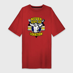 Футболка женская-платье Never Give Up: Cenation, цвет: красный