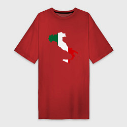 Футболка женская-платье Италия (Italy), цвет: красный