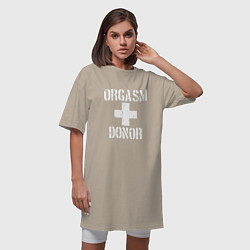 Футболка женская-платье Orgasm + donor, цвет: миндальный — фото 2