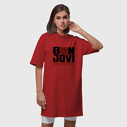 Футболка женская-платье Bon Jovi: Nice day, цвет: красный — фото 2
