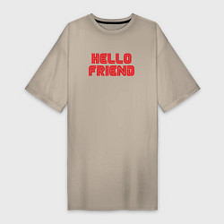 Футболка женская-платье Hello Friend, цвет: миндальный