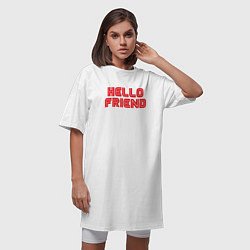 Футболка женская-платье Hello Friend, цвет: белый — фото 2