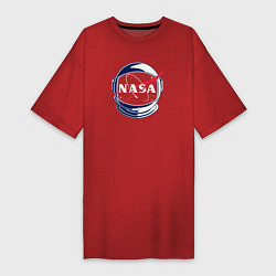 Футболка женская-платье NASA, цвет: красный