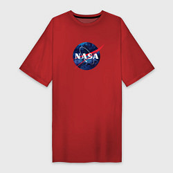 Футболка женская-платье NASA: Cosmic Logo, цвет: красный