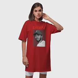 Футболка женская-платье Kendrick Lamar: DAMN, цвет: красный — фото 2