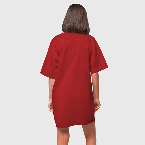Женская футболка-платье Nevermore Fuck / Красный – фото 4